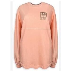 Disney World Parks Spirit Jersey Long Sleeve Oversized Pink Rose Gold Size Large